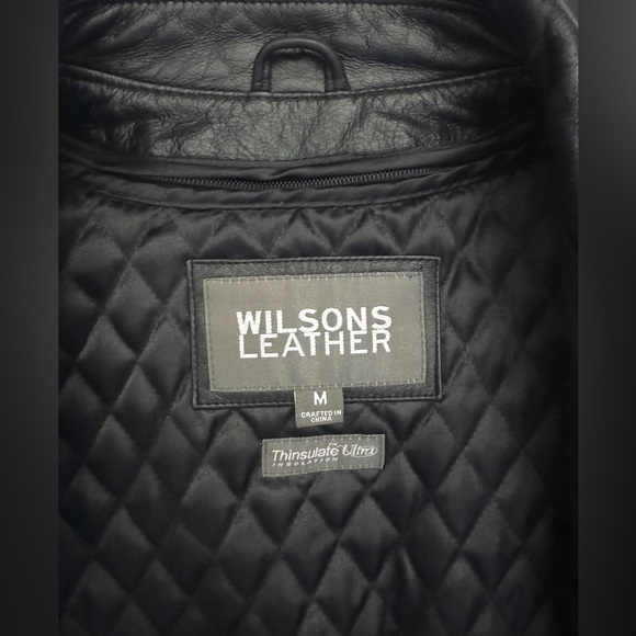 Wilsons Leather Women's Trinsulate Insulation Black Leather Jacket Size - M - Picture 9 of 11